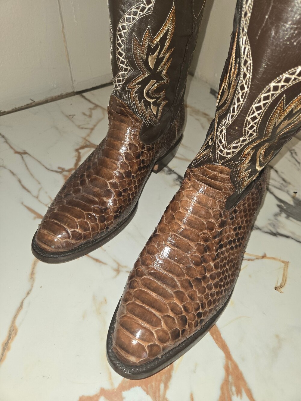 Python Authentic Skin Mens boots, Size 11, retails For $595.00 Asking $255.00